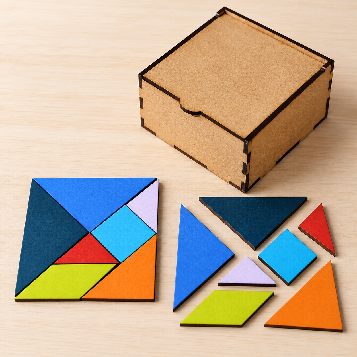Kit 2 Tangrams + Caixa com Tampa